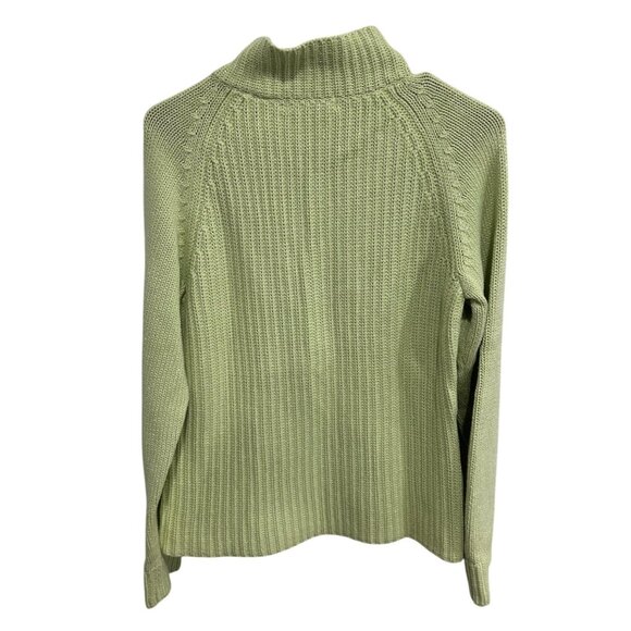Crazy Horse Liz Claiborne Light Green Ribbed Half-Zip Sweater Sz Medium - Picture 2 of 11